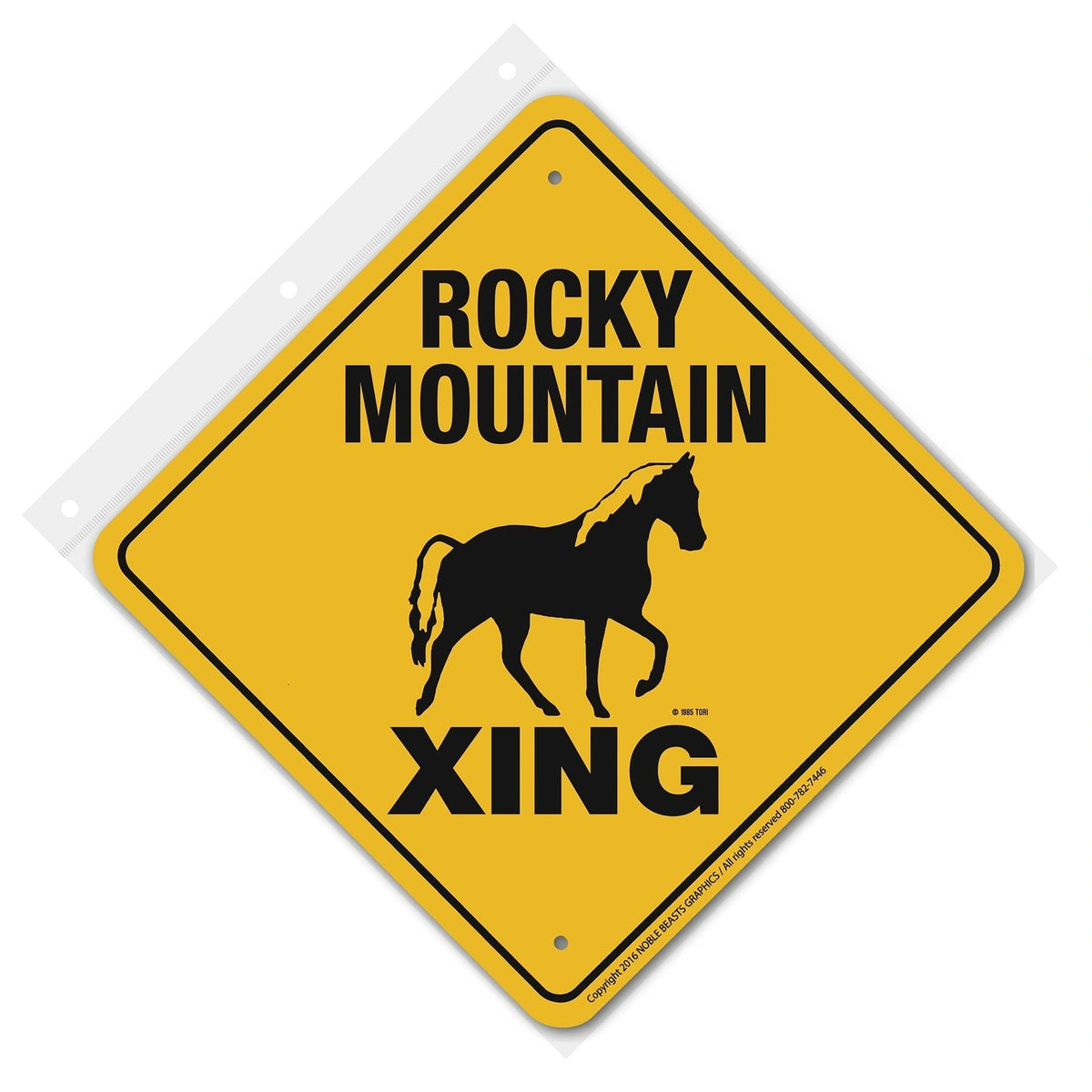 Rocky Mountain Xing Sign Aluminum 12 in X 12 in #20007