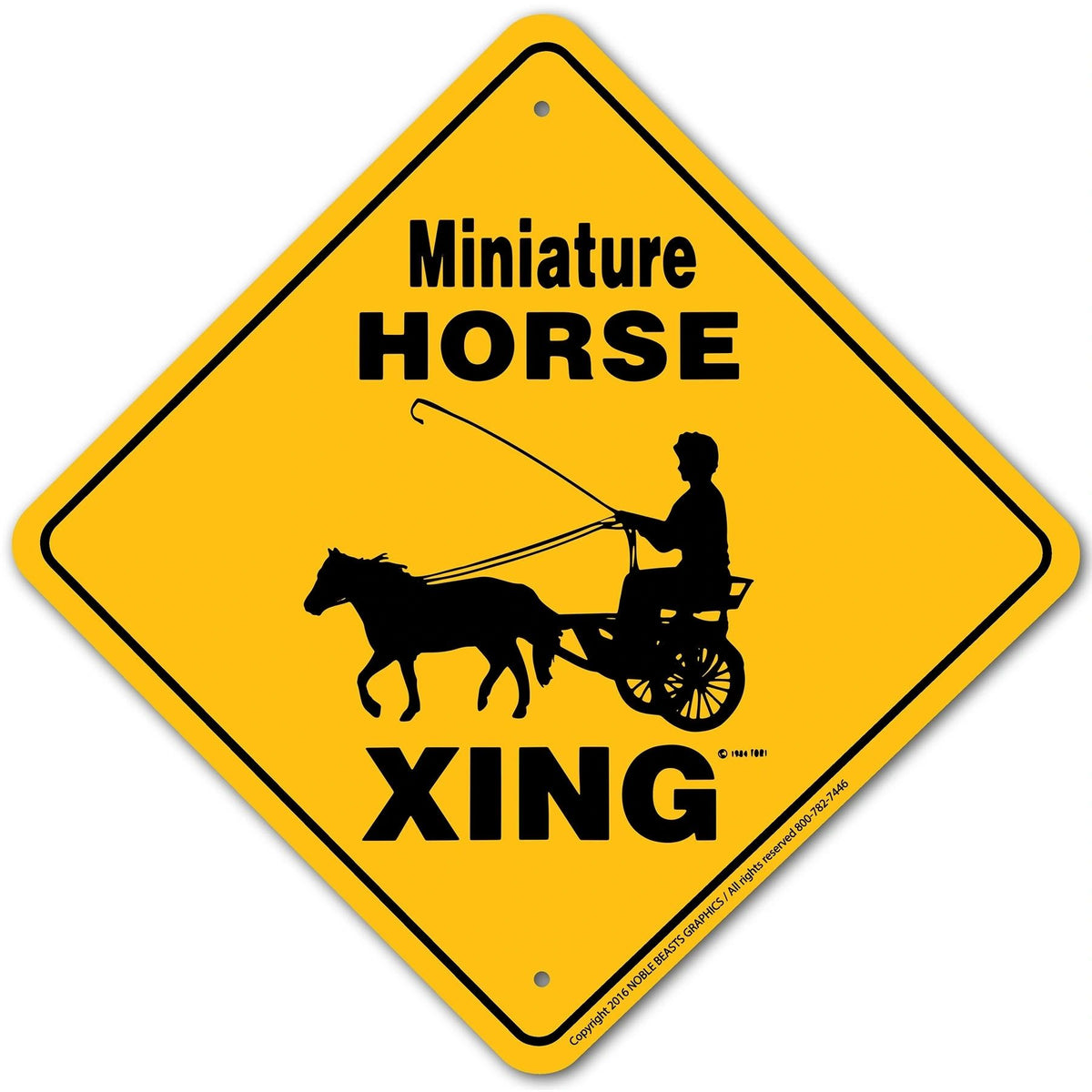 Miniature Horse (Cart) Xing Sign Aluminum 12 in X 12 in #20324