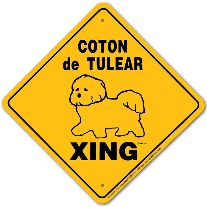 Coton De Tulear Xing Sign Aluminum 12 in X 12 in #20022