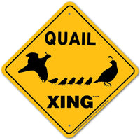 Quail Xing Sign Aluminum 12 in X 12 in #20394