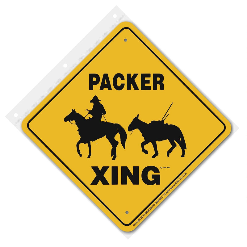 Packer Xing Sign Aluminum 12 in X 12 in #20675