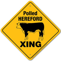 Polled Hereford Xing Sign Aluminum 12 in X 12 in #20715