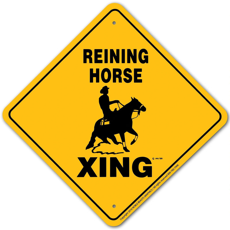 Reining Horse Xing Sign Aluminum 12 in X 12 in #20770