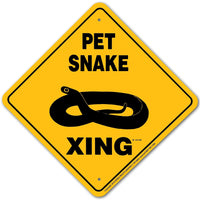 Pet Snake Xing Sign Aluminum 12 in X 12 in #20885