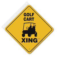 Golf Cart Xing Sign Aluminum 12 in X 12 in #20943