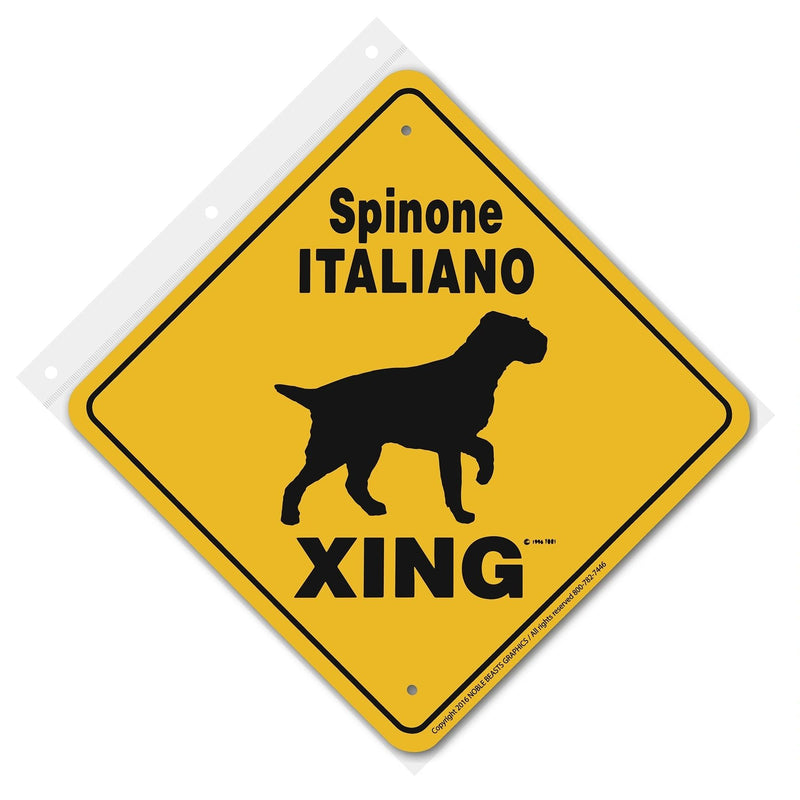 Spinone Italiano Xing Sign Aluminum 12 in X 12 in #20868