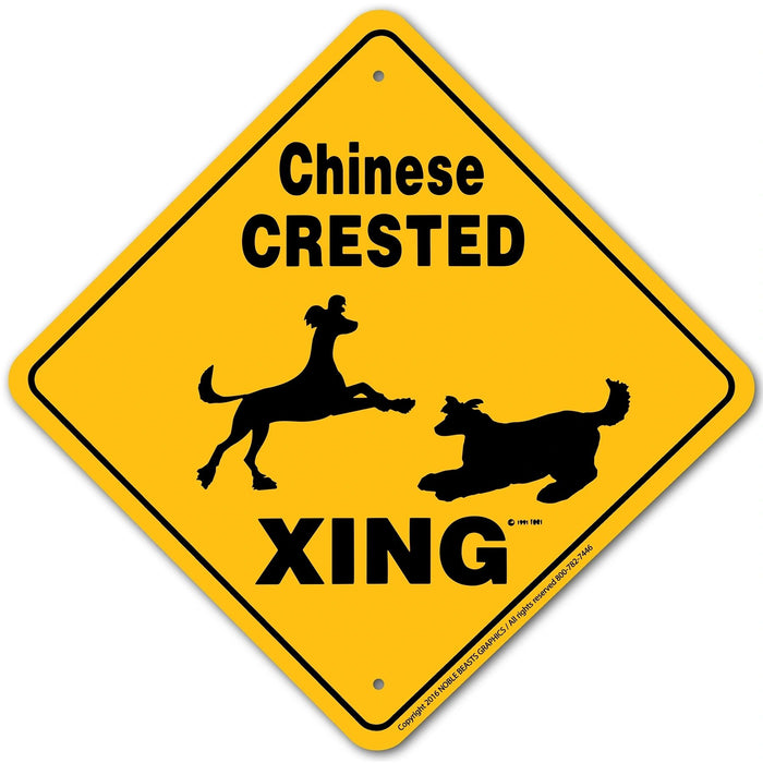 Chinese Crested Xing Sign Aluminum 12 in X 12 in #20673