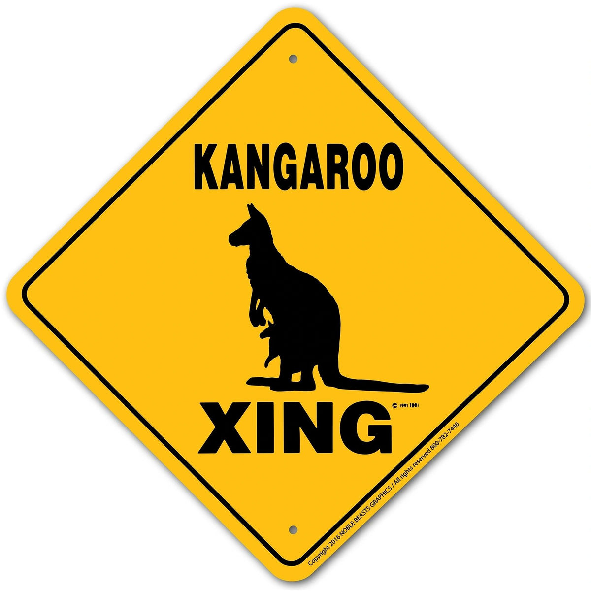 Kangaroo Xing Sign Aluminum 12 in X 12 in #20688