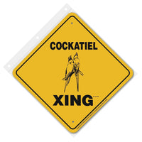 Cockatiel Xing Sign Aluminum 12 in X 12 in #20799