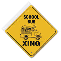 School Bus Xing Sign Aluminum 12 in X 12 in #20888