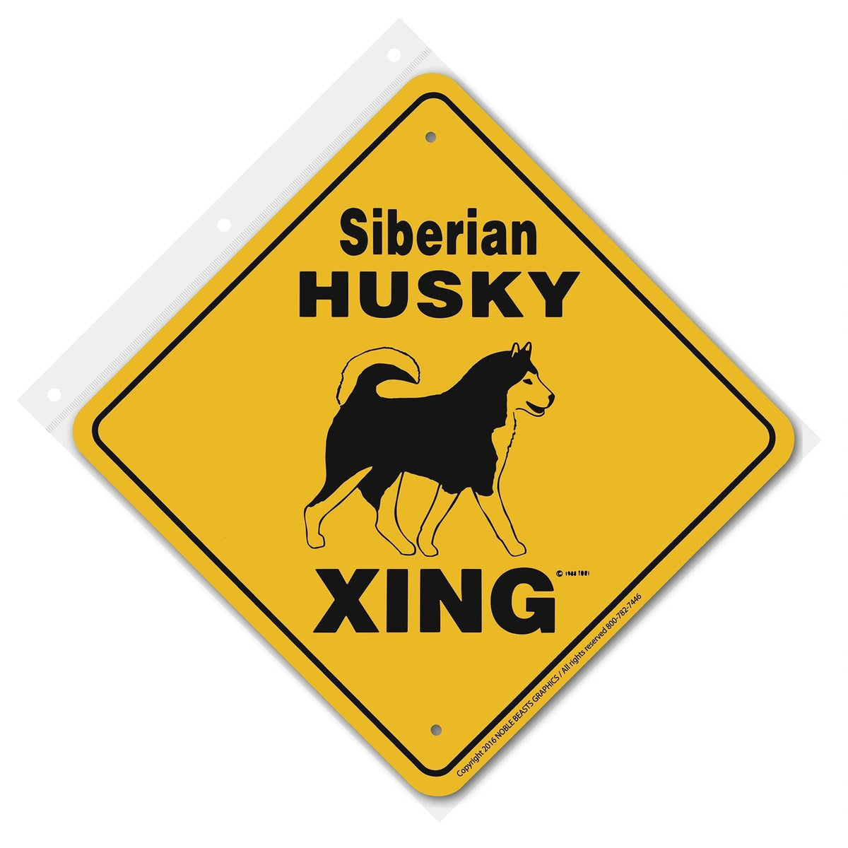 Siberian Husky Xing Sign Aluminum 12 in X 12 in #20520