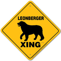 Leonberger Xing Sign Aluminum 12 in X 12 in #20968