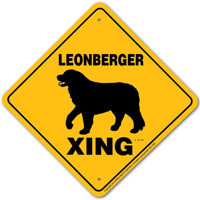 Leonberger Xing Sign Aluminum 12 in X 12 in #20968