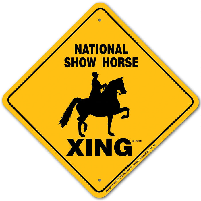 National Show Horse Xing Sign Aluminum 12 in X 12 in #20874