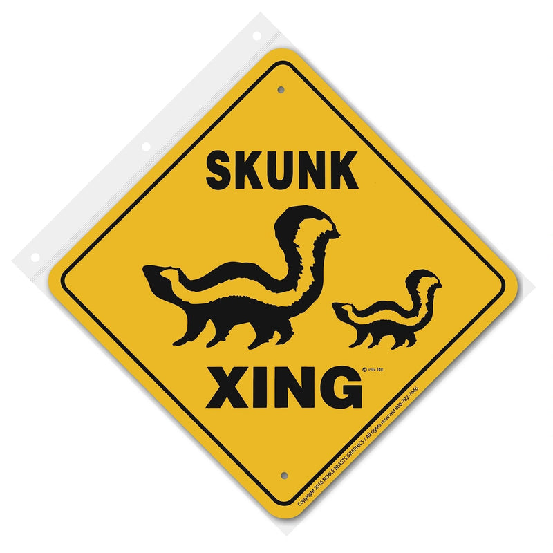 Skunk Xing Sign Aluminum 12 in X 12 in #20743