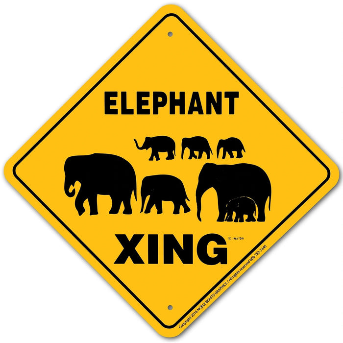 Elephant Xing Sign Aluminum 12 in X 12 in #20438