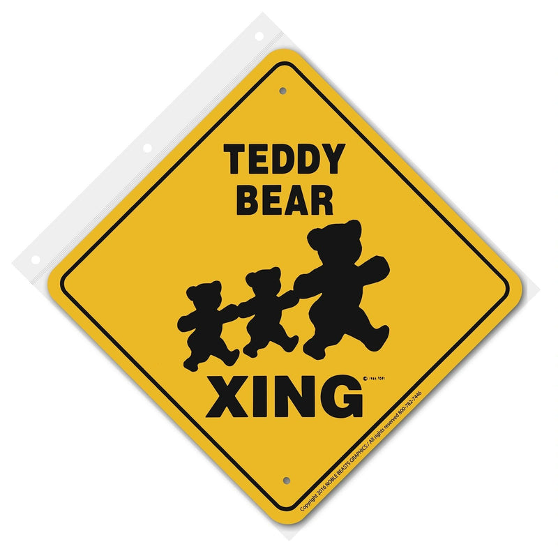 Teddy Bear Xing Sign Aluminum 12 in X 12 in #20763