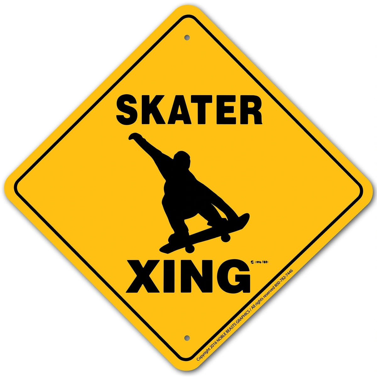 Skater Xing Sign Aluminum 12 in X 12 in #20941