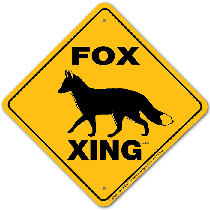 Fox Xing Sign Aluminum 12 in X 12 in #20687