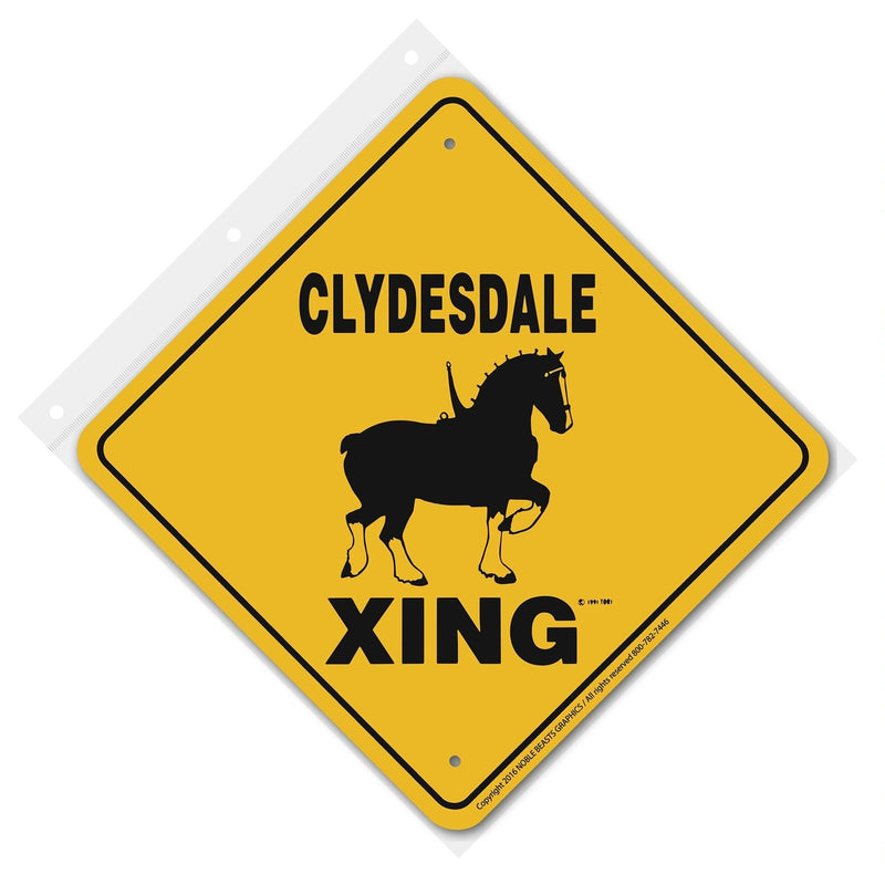 Clydesdale Xing Sign Aluminum 12 in X 12 in #20681