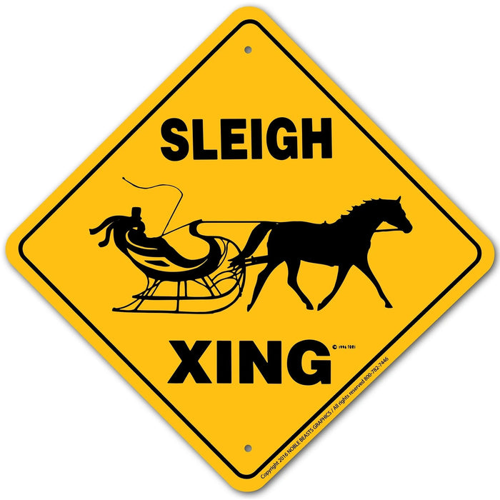 Sleigh Xing Sign Aluminum 12 in X 12 in #20910