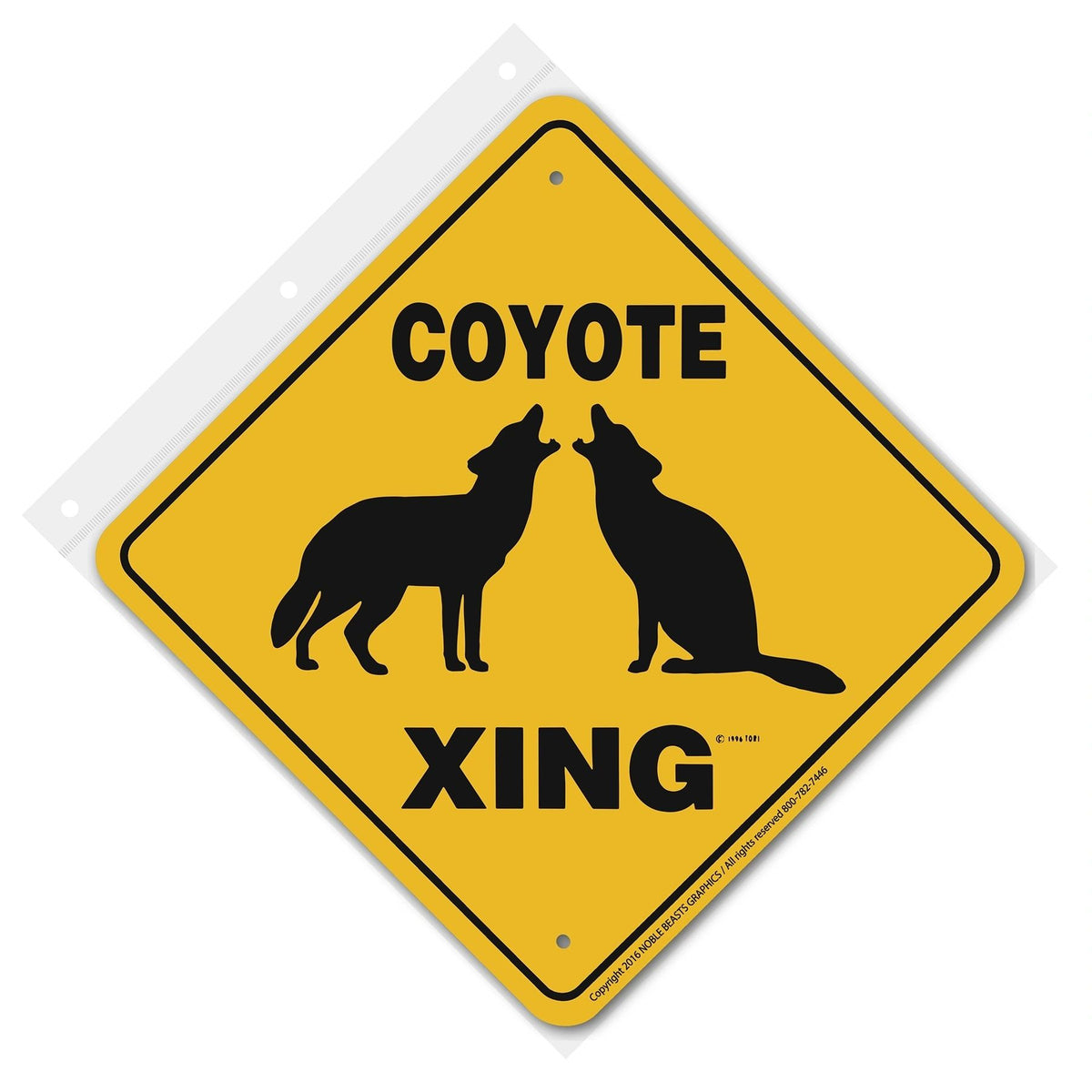 Coyote Xing Sign Aluminum 12 in X 12 in #20839