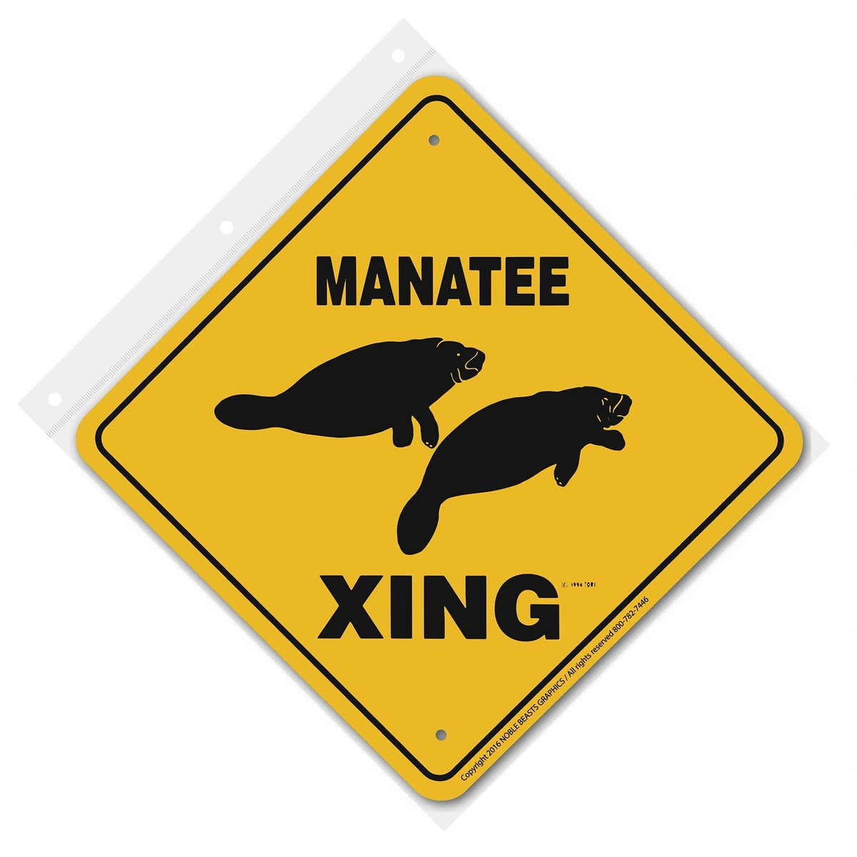 Manatee Xing Sign Aluminum 12 in X 12 in #20808