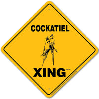 Cockatiel Xing Sign Aluminum 12 in X 12 in #20799