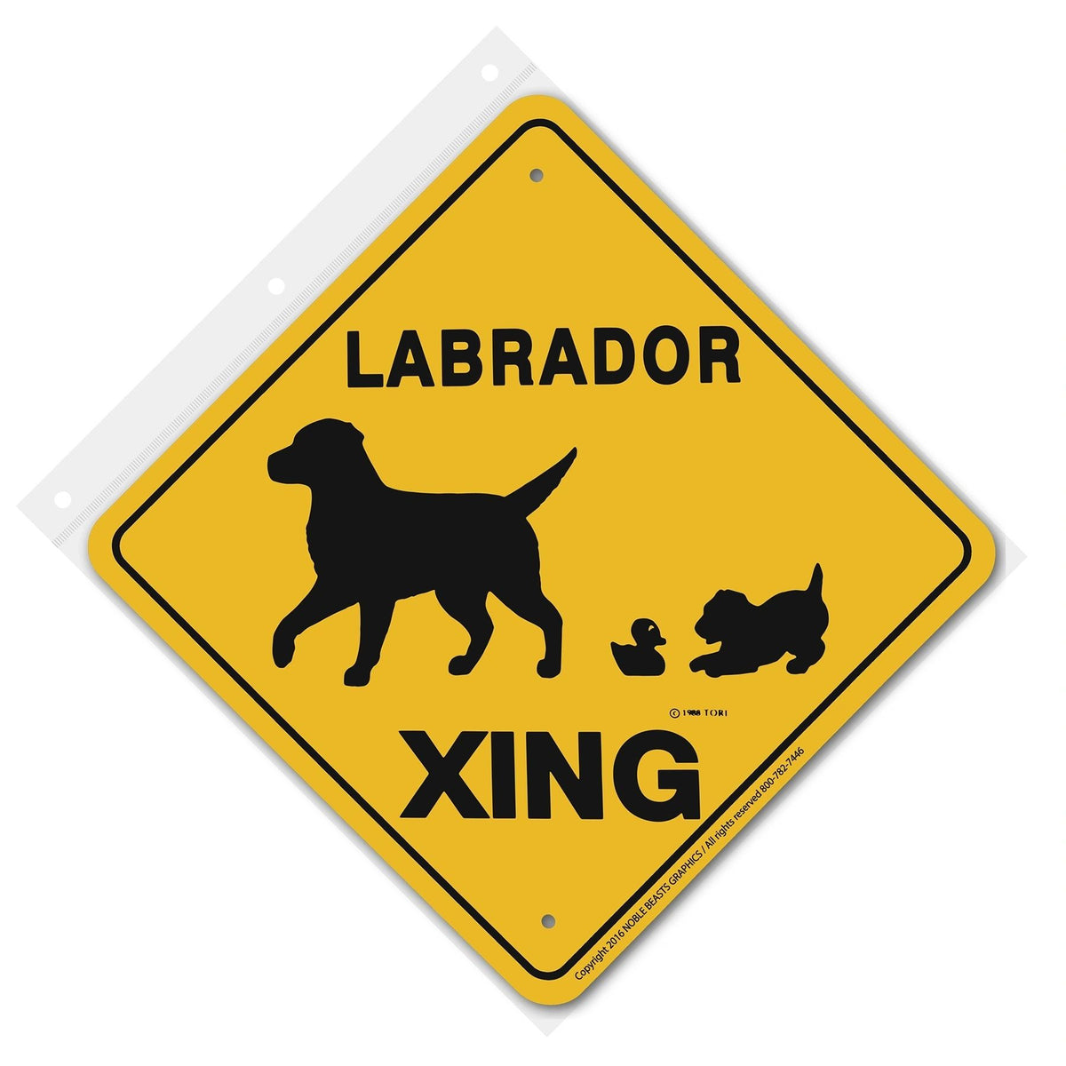 Labrador Xing Sign Aluminum 12 in X 12 in #20432